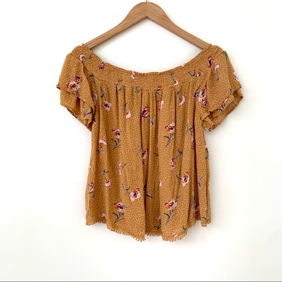 Xhillaration Yellow Off Shoulder Floral Top - Picture 4 of 11